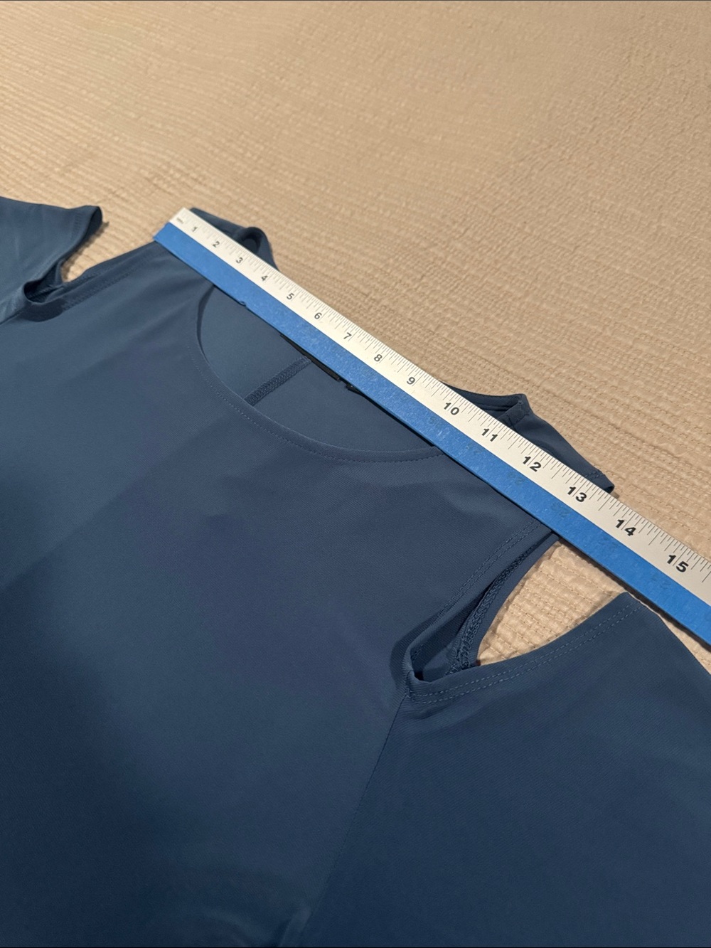 Nina Leonard Cold Shoulder Slate Blue Scoop Neck Dress - Picture 7 of 14